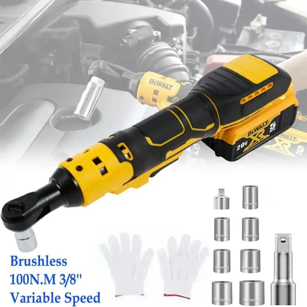 Brushless Cordless Electric Ratchet Wrench 3/8" for Dewalt 20V Li-Ion Battery US High Torque Tool Brushless Cordless Electric Ratchet Wrench 3/8" for Dewalt 20V Li-Ion Battery US High Torque Tool