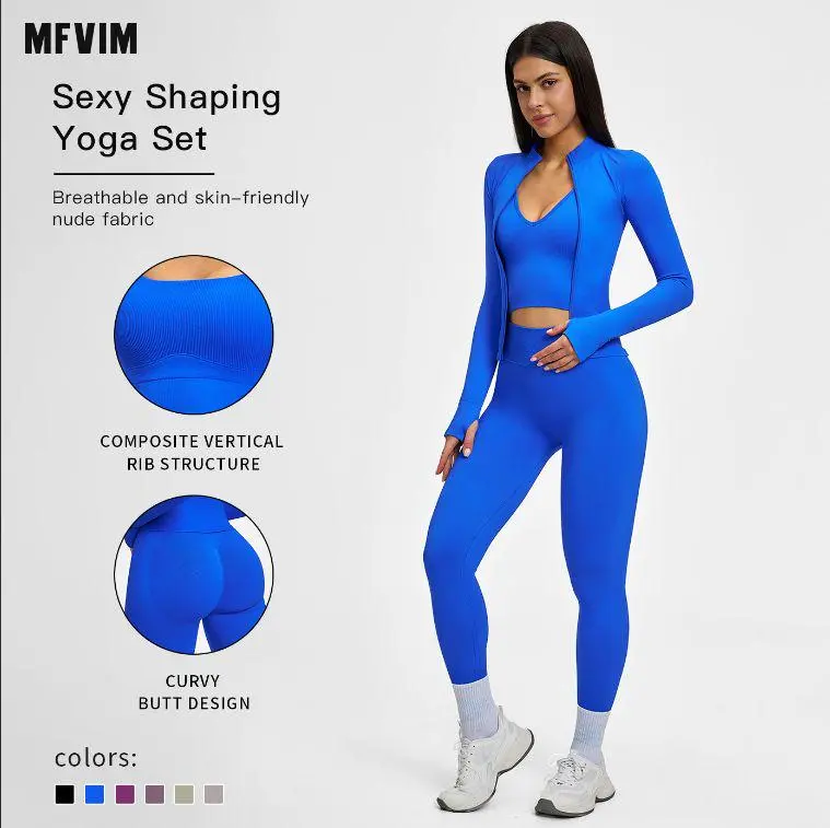 MFVIM Women's Seamless High-Stretch Workout Set, 2-Piece Fitted Sportswear with Tapered Back for Yoga & Running, Fitted Sportswear Set, Workout Sets For Women