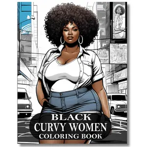 Black Curvy Women Coloring Book: 50 Unique Illustrations Of Voluptuous African American Women For Relaxation And Mindfulness