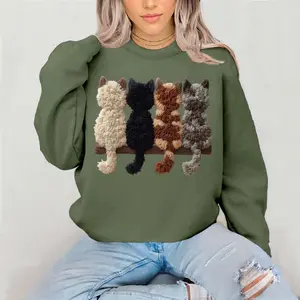 4 Yarn Kittens Crewneck Sweatshirt Gildan Everyday Style Super Soft Unisex Fit Streetwear Graphic Top warm Christmas Gift for her Womenswear Casual Printed Long Sleeve