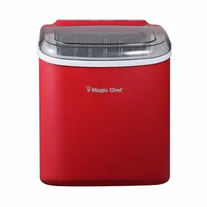 27 lb. Portable Countertop Ice Maker in Red