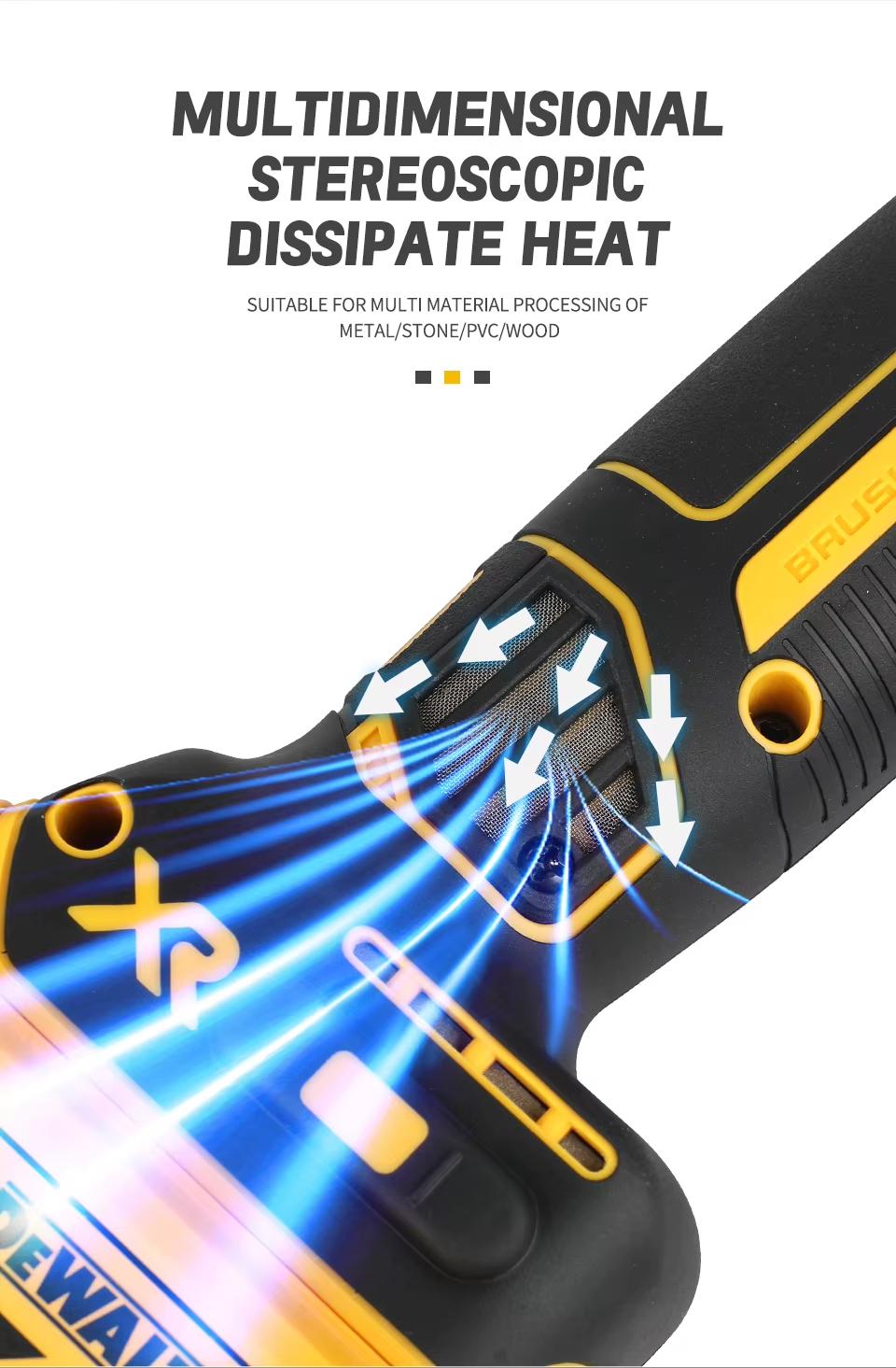 DEWALT DCG405 Cordless Angle Grinder 9000RPM Brushless 5-Inch  Metal Cutting Tool for DIY & Home Repair