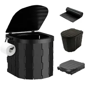Portable Camping Toilet for Adults-XL Portable Folding Toilet with Lid, Travel Portable Potty for Adults, Porta Potty  Toilet