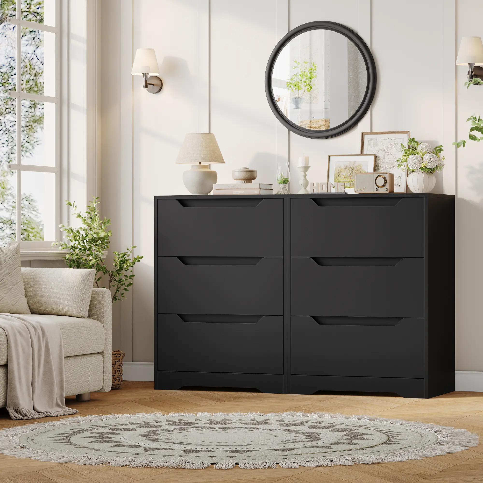HOSTACK Modern 3 Drawer Dresser, Wood Chest of Drawers with Storage, Tall  Nightstand with Cut-Out Handles, Accent Storage Cabinet for Living Room,  Entryway - TikTok Shop