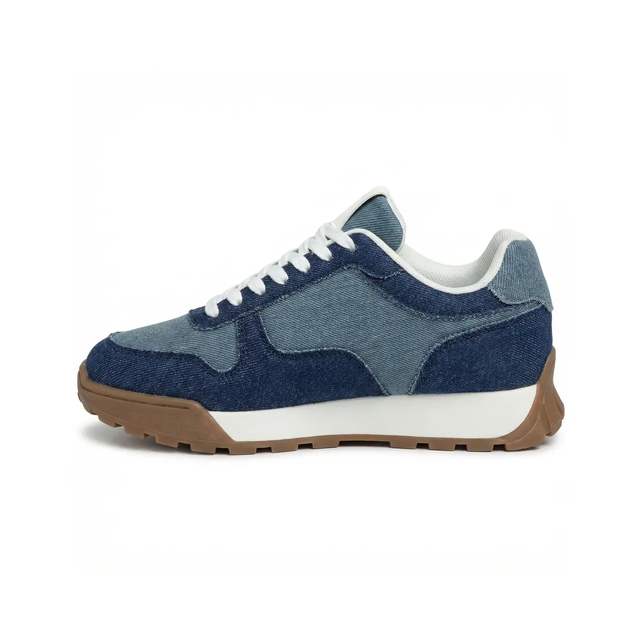 JEKO Women's Retro Low Top Denim Sneakers with Braid Detail, Vintage Round Toe Casual Footwear for All-Day Comfort, Fabric, All Seasons, Antimicrobial, Lace-Up, Breathable, Shoe, Walking Shoes