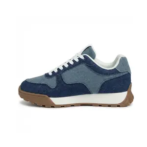 JEKO Women's Denim Sneakers - 2-Tone Retro 70s Vintage Casual Trainers, Non-Slip Traction Sole, All-Day Comfort, Ideal for Daily Walks & Coffee Runs