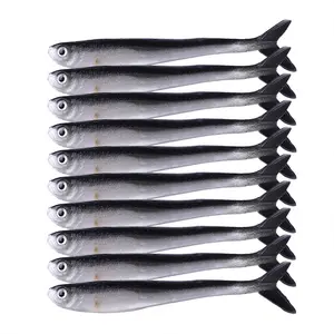 10pcs Easy Shiner Wobbler Pike Fishing Lure - Soft Rubber Worms for Freshwater and Saltwater - Jig Head Artificial Bait with Carp Drop Shot Swimbait - Enhanced Catch Rates and Lifelike Action