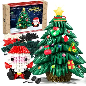 Christmas Fantasy Build Set Toy, Learning Educational Gift for kids. Build Your own Christmas Tree & Santa, Soft Assembling Building Kits Pressure-Relief Toys  building toy building brick perfect christmas