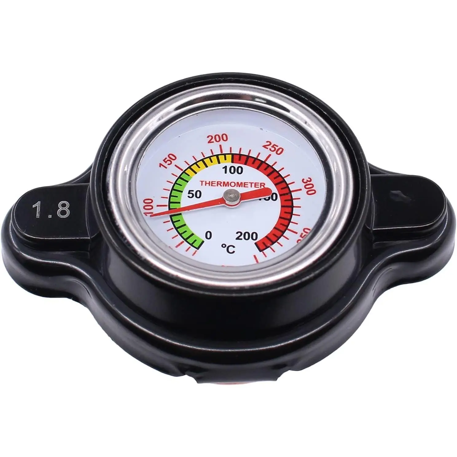 MOTOKU High Pressure Radiator Cap with Temp Gauge (1.8 Bar) for Yamaha WR250R, WR250F, WR450F, YZ125, YZ250, YZ450F, YZ85, Banshee 350, Rhino, Kodiak, Grizzly 400-700, Kodiak Grizzly 550, Raptor 660, Pressure Relief, Vehicle-Specific Fit