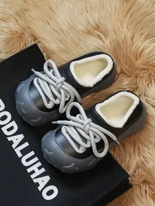 Women's Outdoor Sports Fall Winter New Couple Hole Shoes Cotton Thick Coconut Tree Slippers Height Increase Fashion Trendy Non-Slip Wear-Resistant Non Slip Design
