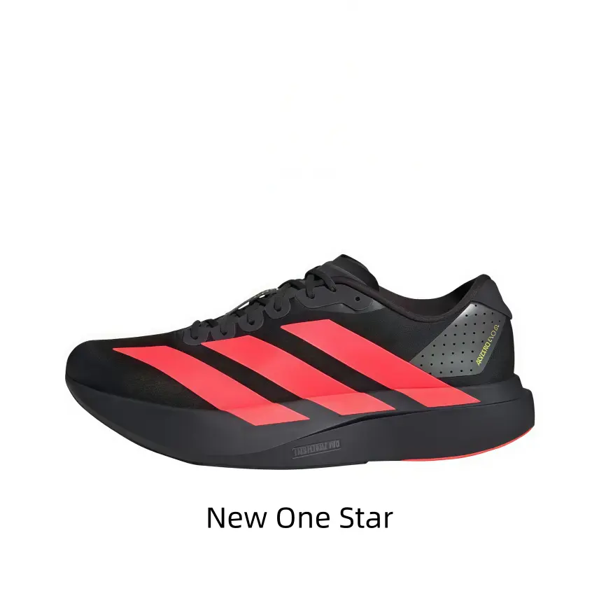 Solid Black Mesh Speed Training Sneakers Breathable Woven Air Knit Upper Oversized Vivid Red Side Stripes Curved Black Thick Outsole Lightweight Daily Jogging Walking Casual Footwear