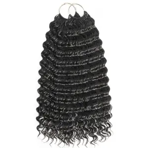 RhisoHair Deep Wave Pre-Separated Crochet Human Hair  Invisible Knotless  Machine Made Feather Human Hair Extension