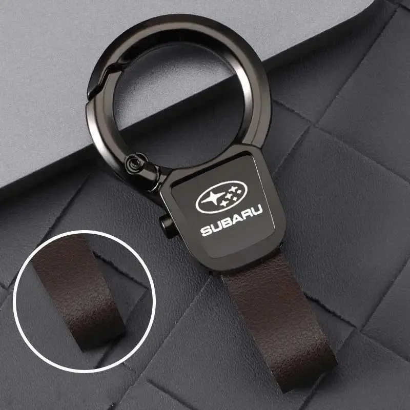 New Metal Keyring Holder Luxury Leather Car Keychain Pendant for Subaru STI Forester XV Outback Legacy WRX Levorg BRZ Crosstrek