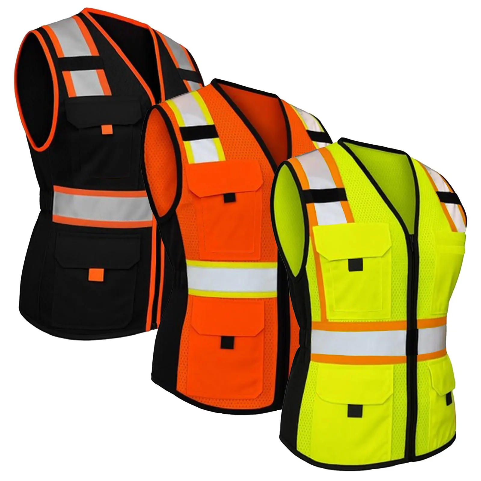 4 PACK Women Reflective Safety Vest for Women, High Visibility Reflective Strips