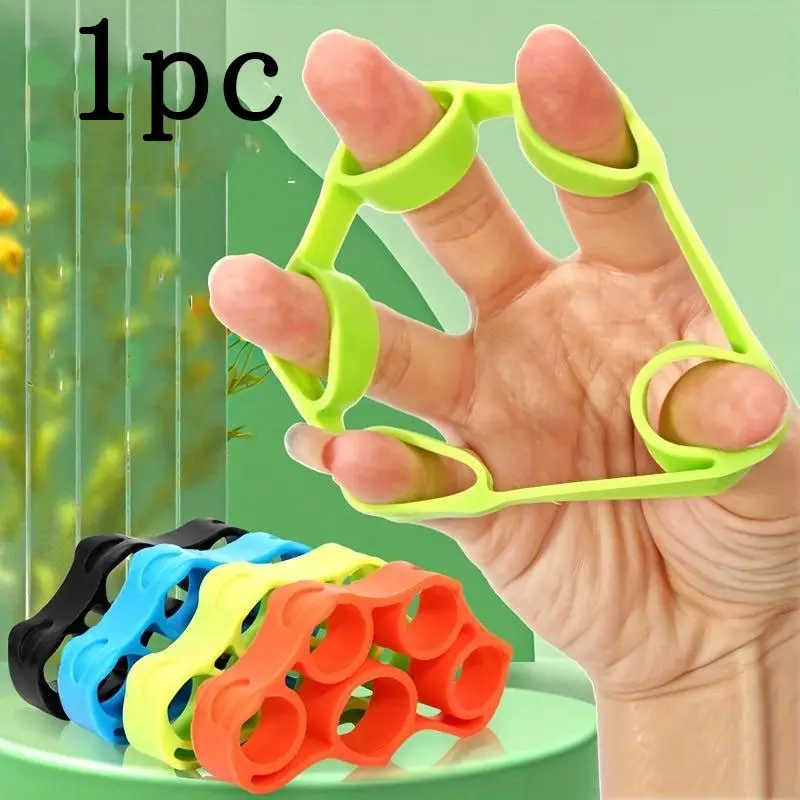 Silicone Five-Finger Trainer, Finger Resistance Band for Strength Flexibility Endurance, Portable Adjustable Human Design, Musicians Athletes Recovery