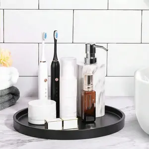 Round Bathroom Storage Tray, Dessert Pastry Plate, Western Tea Serving Dish, Party Restaurant Tableware, Living Room Cosmetics Organizer