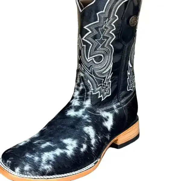 Men's Western Elegance Jaspeado Cowhide Chap Boots Boy Footwear