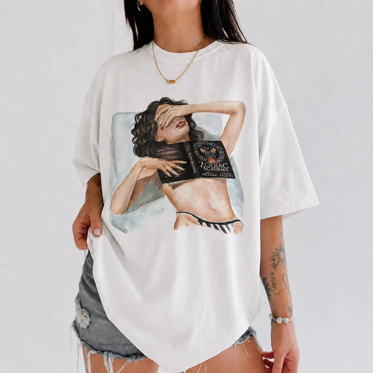 Comfort Colors Zodiac Academy Book T-shirt, Personalized Hair Color Book Lover Shirt, Fantasy Reader Girl Graphic Tee, Gift for Readers, Shirt For Women