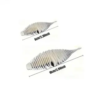 4/6/8/12-Pcs Bionic Soft Worm Fishing Lures, Lifelike Swimming Multi-Color Multi-Size Flexible Durable Fish-Attracting Bait for Freshwater, Saltwater, Outdoor Angling,summerwins summerwins