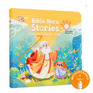 8 Bible Hero Songs Sound Book - USB-C Rechargeable Musical Book