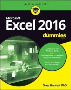 USED-Excel 2016 for Dummies by Harvey, Greg (Paperback)