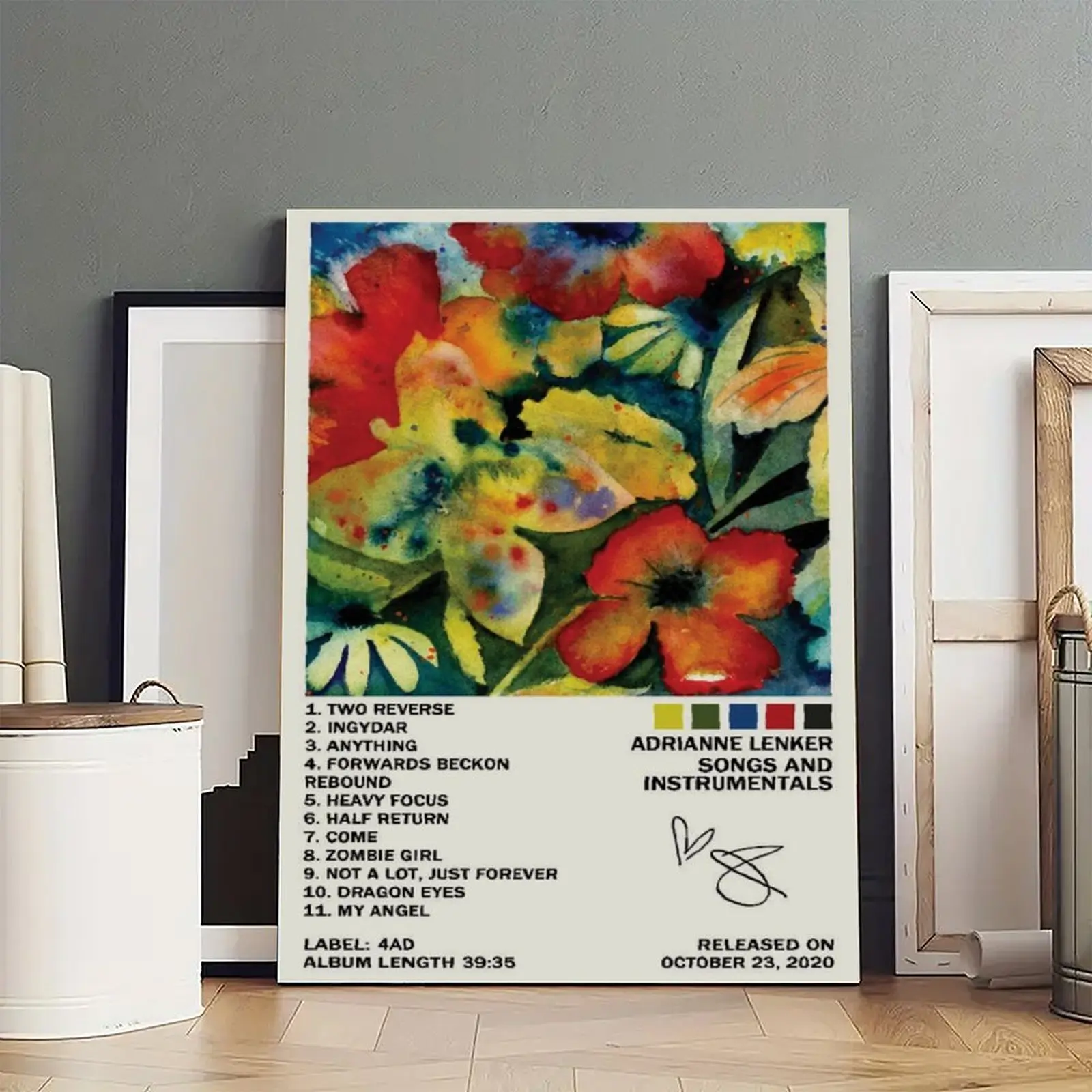 Songs And Instrumentals-Adrianne LenkerPoster Photo Canvas Frameless Cover Poster Artwork Canvas Wall Art Room Decoration Hanging Chart Printing Canvas Printing Room Aesthetics