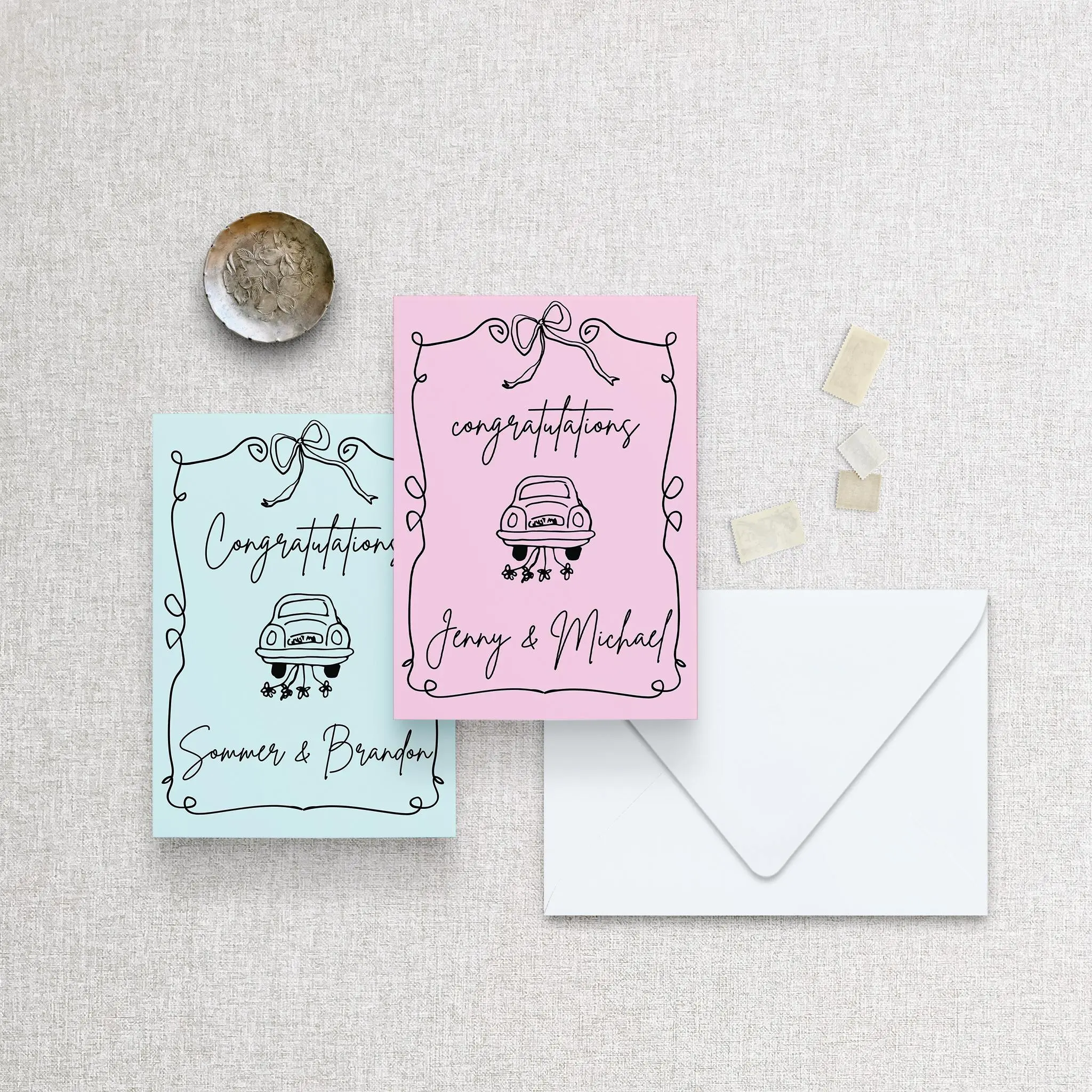 Congratulations Personalized Wedding Card | Custom Color & Text