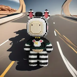 Zebra Doll 3D Puzzle Building Blocks Decoration, Bookshelf Home Office Cabinet Decor, Party Living Room TV Stand Display Gift