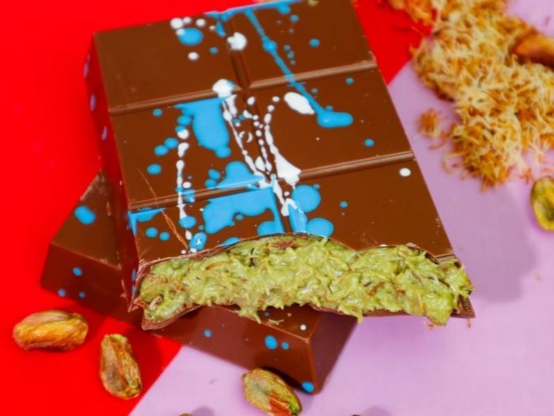 Crazy Choco Dubai Chocolate Pistachio Kunafa Bar Milk Chocolate Made in Dubai Authentic Belgian Chocolate Treat