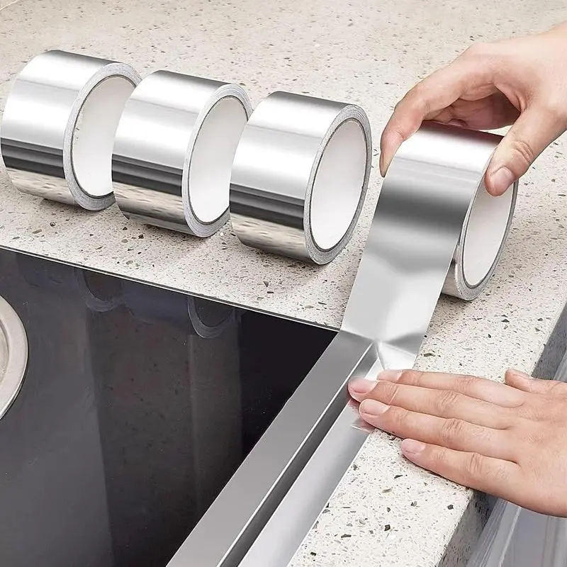Multi-Purpose Aluminum Foil Tape, Strong Adhesive Heat Resistant Waterproof Sealing Tape for Pipe Insulation, Dryer Vent Repair, HVAC Duct Sealing, Wire Protection, Kitchen Stove & Sink Gap Greaseproof Mildew Resistant Sealing, DIY Projects