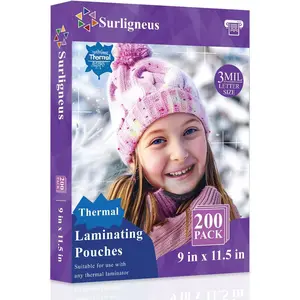 Clear Thermal Laminating Pouches 8.5 x 11 200 Pack 3mil Laminator Sheets Fits Letter Sized Paper 8.9×11.4 in