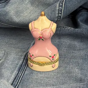 Pink Dress Form Trinket Box