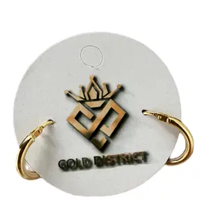 Unisex Plain Hoops - Stylish Gold-Tone Earrings for Everyday Wear