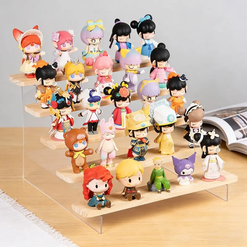 Acrylic Display Shelf, Wooden Desktop Organizer, Live Stream Product ...