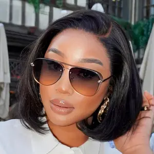 PreMax Wigs - Natural Black C Part Glueless Lace Front Bob Wig Pre-cut Lace