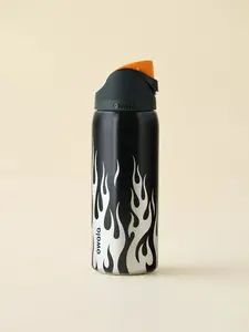 (Pre-Oder 15-20 days) Owala FreeSip Chrome Inferno Flames 24oz / 32oz Insulated Water Bottle – Leak-Proof Dual Lid for Gym, Travel & Daily Use