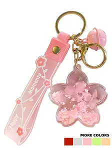 Creative Sand Keychain Flower Design, Floral Keychain, Cartoon Character Backpack Charm, Car Key Chain Accessory, Perfect Gift for All Seasons