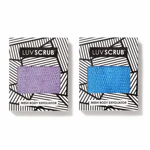LUV SCRUB LUVENDER DREAMS DUO Authentic African Exfoliating Mesh Sponge,Ghana Loofah Washcloth Scrubber for Smooth Skin, Body Exfoliator Korean Scrub for Bathroom,Estheticians, Waxing salons, Spa, Gym, Allure Best of Beauty Award Winner