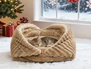 Self-Warming Cat Bed Mat for Cats Small Dogs，3 Ways. 1 Bed，Warm Pet Mat Autumn Winter Indoor Soft Kitten Cushion & Puppy Mattress,Self Warming Cat Heat Bed