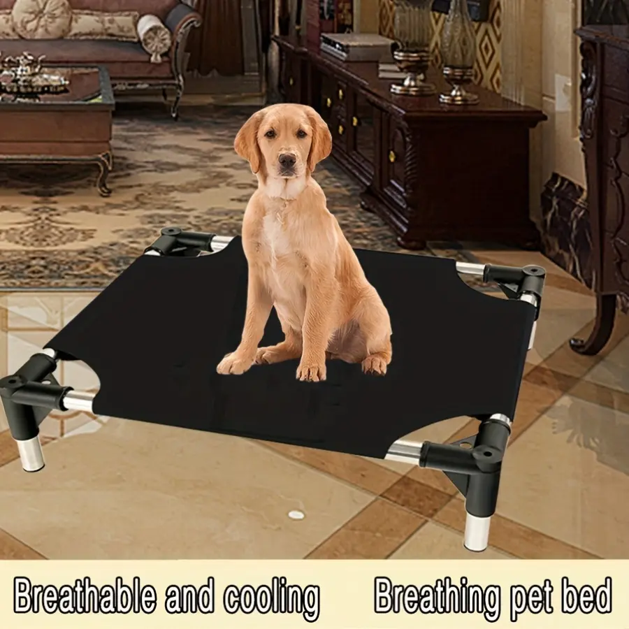 Rugged Cool Hammock Dog Bed - Washable Portable Dog Bed - Rugged Metal Frame Dog Bed
