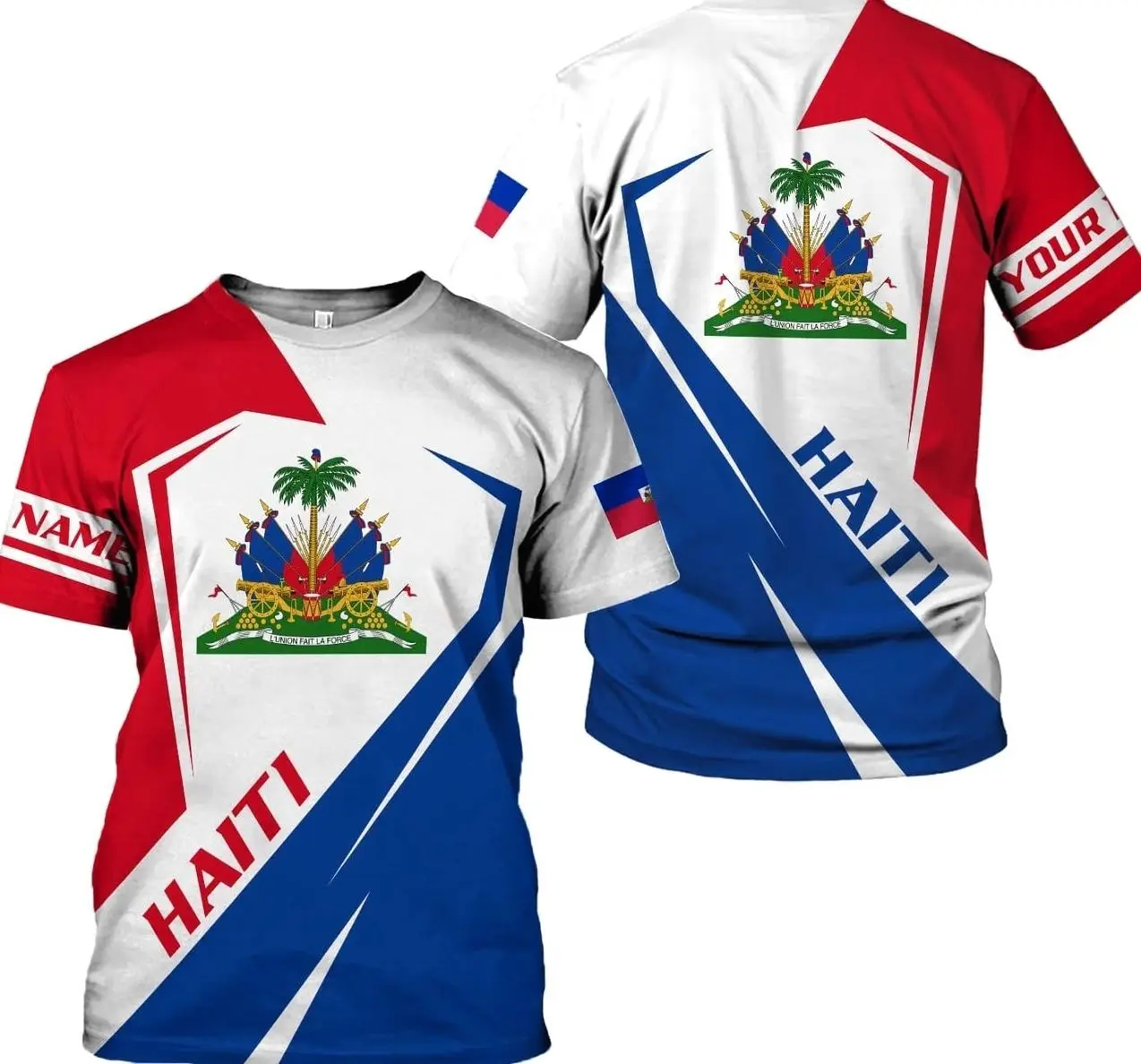 Unisex Personalized Haiti Flag Pride Sublimation Polo Shirt - Menswear Long Sleeve Premium Poly Spandex Tops, Oversized Haitian Heritage Apparel, 3D Print, Breathable, True Size S-5XL, All Seasons, Cold Wash, Classic Casual Streetwear, Personalized Gift