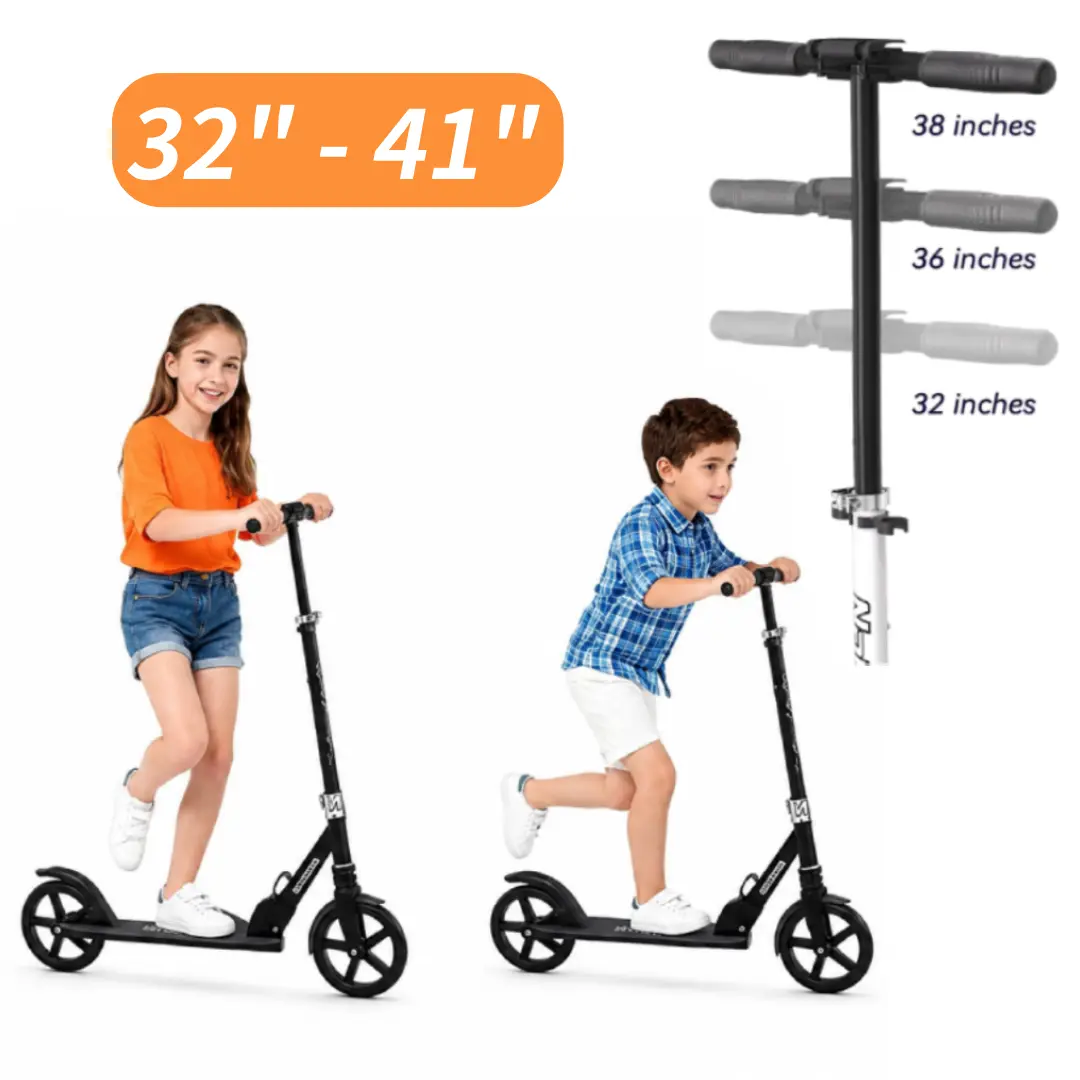 Safe & Sturdy Kick Scooter Kids Teens, Foldable Scooter for School, 8" Large Wheel Scooter Smooth Ride, Adjustable Height Handlebars Scooter, Birthday Gift for 6-12 Year Old, Outdoor Play Scooter, Teen Commuter Scooter