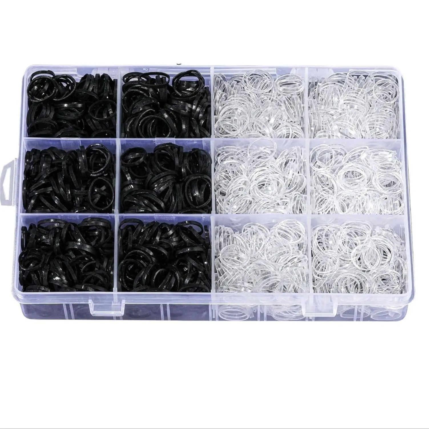 6 black + 6 transparent, no accessories