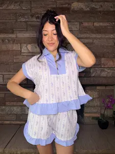 Blue Coquette Ruffle Set