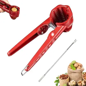 Nutcracker Tool, Heavy Duty Pecan Walnut Plier Opener Tool with Non Slip Handle Aluminum Multifunctional Nut Shell Breaker for Walnut Nuts Chestnut Melon Seeds, Handheld Walnut Clip
