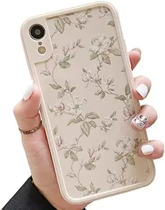 Compatible with iPhone XR Case for Girls Women, Floral Flower Pattern Design Silicone Case, Slim Shockproof TPU Protective Bumper Case Cover for iPhone XR
