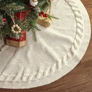 Festive Knitted Christmas Tree Skirt, Perfect Holiday Home Decor, Ideal Choice for Christmas Celebrations