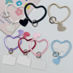 Silicone Anti-Lost Keychain Set with Mobile Phone Strap, Silicone Rings, Pendant and Wristband Bracelet for Phone Accessories