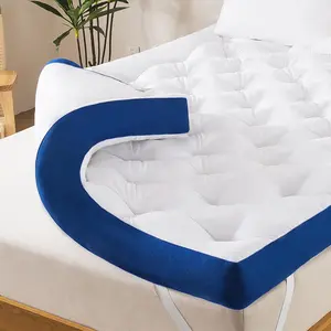 5 Inch Memory Foam Queen Mattress Topper for Back Pain, Filled with Fluffy Soft Breathable Stuffing, Thick Supportive Pillow Top Mattress Topper