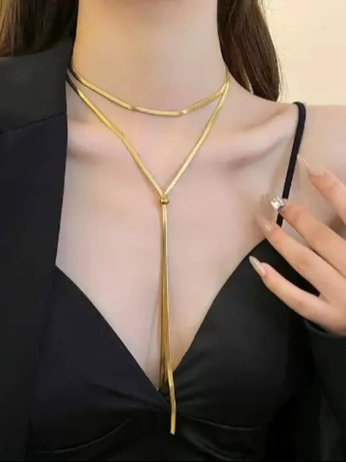 Snake Bone Chain Necklace, Minimalist Chain Necklace, Elegant Necklace, Long Sweater Chain, Fashion Casual Versatile Women's Pendant Necklace, Daily Wear Jewelry